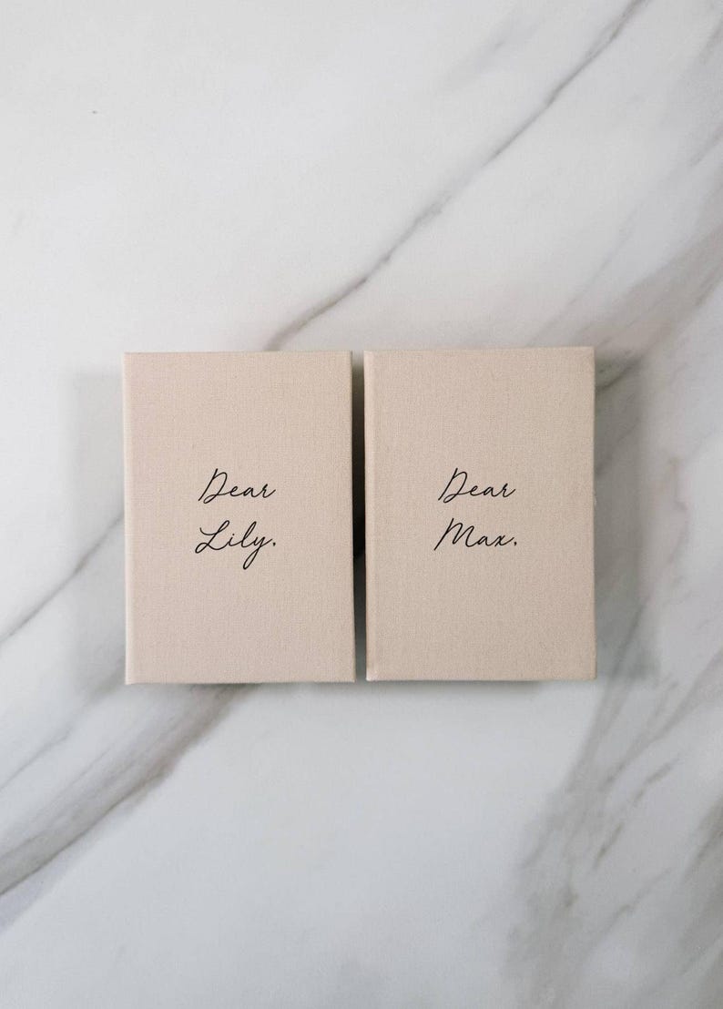 Wedding Vow Book Set, Personalized Wedding Vows, Linen Cover Vow Books, D48 image 6