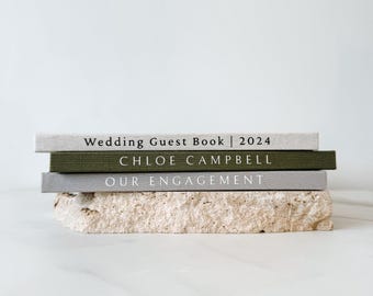 Add Spine Printing to Your Linen Guest Book, Custom Spine Text, Add On Item
