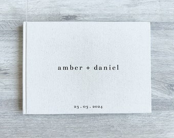Customised Linen-Covered Wedding Guest Book // 8 Colour Options // A Meaningful Keepsake | DESIGN 5