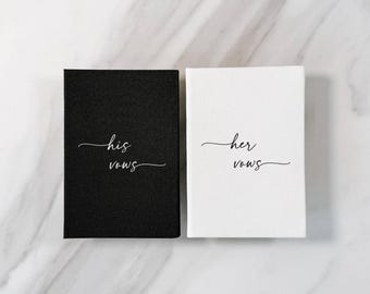 Wedding Vow Books Set | His And Hers Linen Vow Books | Ceremony Vow Booklet | Bride Groom Matching Keepsake | Snowshill
