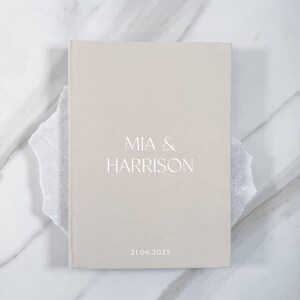 Wedding Guest Books Linen, Personalized Linen Guest Book, Custom Wedding Guestbook