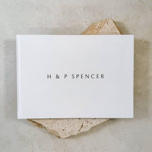 Custom Wedding Guest Book, Linen Cover Guestbook, Personalized Wedding Reception Guestbook, Wedding Keepsake Signing Book | THEBRIDEAU