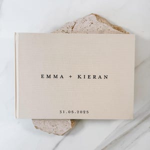 Libro degli ospiti per matrimoni con nomi personalizzati, libro degli ospiti per matrimoni con copertina in lino, libro degli ospiti per matrimoni personalizzato