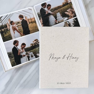 Album photo avec pochettes, album photo en lin blanc ou beige, pour 200 photos 4 x 6