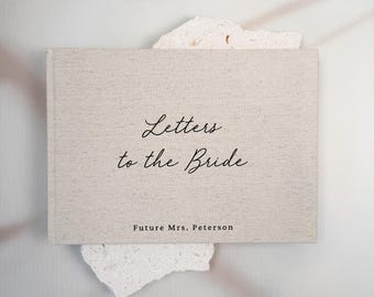 Personalized Bridal Shower Guest Book, Letters to the Bride Keepsake, Bride Gift Idea, D44