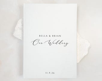 Nosso livro de assinaturas para casamento, livro de assinaturas personalizado em linho, livro de assinaturas personalizado para recepção de casamento, D12