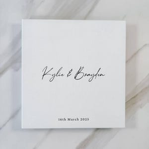 Linen Wedding Photo Album, Available in White, Ivory, Beige & Sand, Acid-Free Pages, 27x28cm, Wedding Hardcover Photo Album | THEBRIDEAU