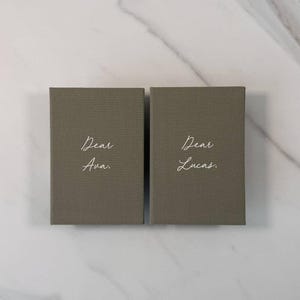 Wedding Vow Book Set, Personalized Wedding Vows, Linen Cover Vow Books, D48 image 5