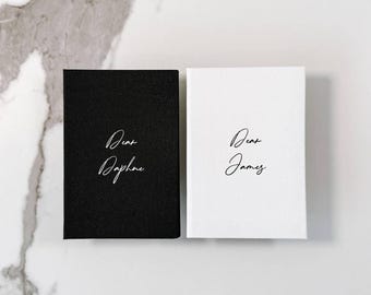 Wedding Vow Books Set | Personalised Custom Linen Vow Books | His And Hers Ceremony Booklet | Bride Groom Keepsake | Cranborne