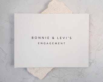Księga Gości na Zaręczyny, Spersonalizowana Lniana Księga Gości, Księga Gości na Przyjęcie Zaręczynowe, D35