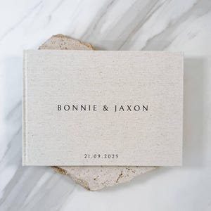 Libro degli ospiti per matrimoni moderno personalizzato, libro degli ospiti per matrimoni in lino personalizzato, libro degli ospiti per matrimoni di fidanzamento