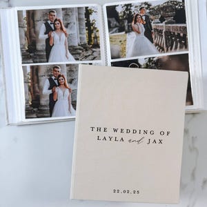 Wedding Photo Album with Sleeves, Slip-In Design, Photo Album Personal for 4x6 Prints, Ivory or Sand Linen, Custom Gift | THEBRIDEAU