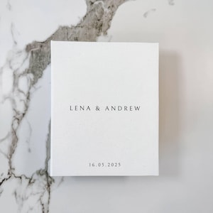 Slip In Photo Album, Custom Wedding Album with Sleeves, 200 Slot Photo Album Personal, White or Cream Linen | THEBRIDEAU