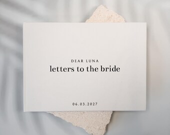 Custom Bridal Shower Guest Book, Letters to the Bride Album, Personalized Bride Gift, D45