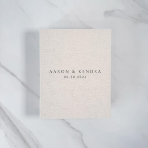 Wedding Photo Album with Sleeves, Personalised Linen Album, Beige or White, Trending Wedding Gift | THEBRIDEAU