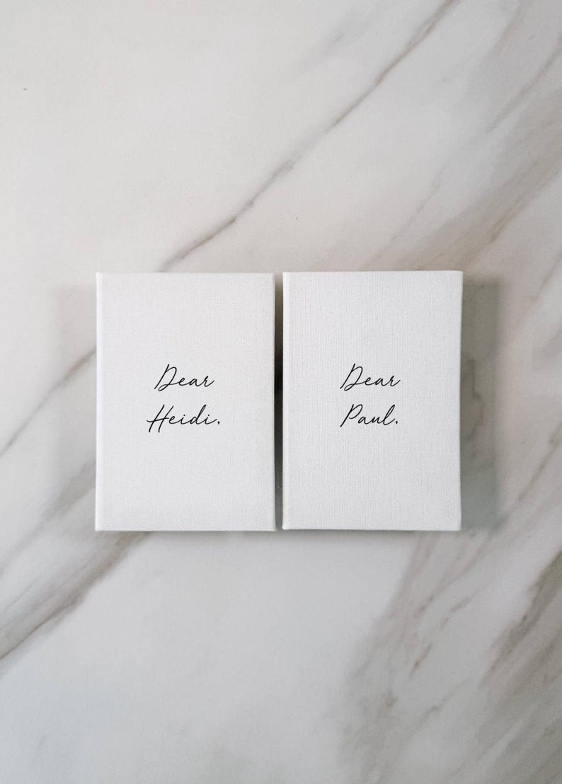 Wedding Vow Book Set, Personalized Wedding Vows, Linen Cover Vow Books, D48 image 9