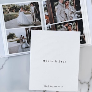 Photo Album with Sleeves, Minimal Linen Design, Photo Album Personal for Honeymoon or Travel Memories | THEBRIDEAU