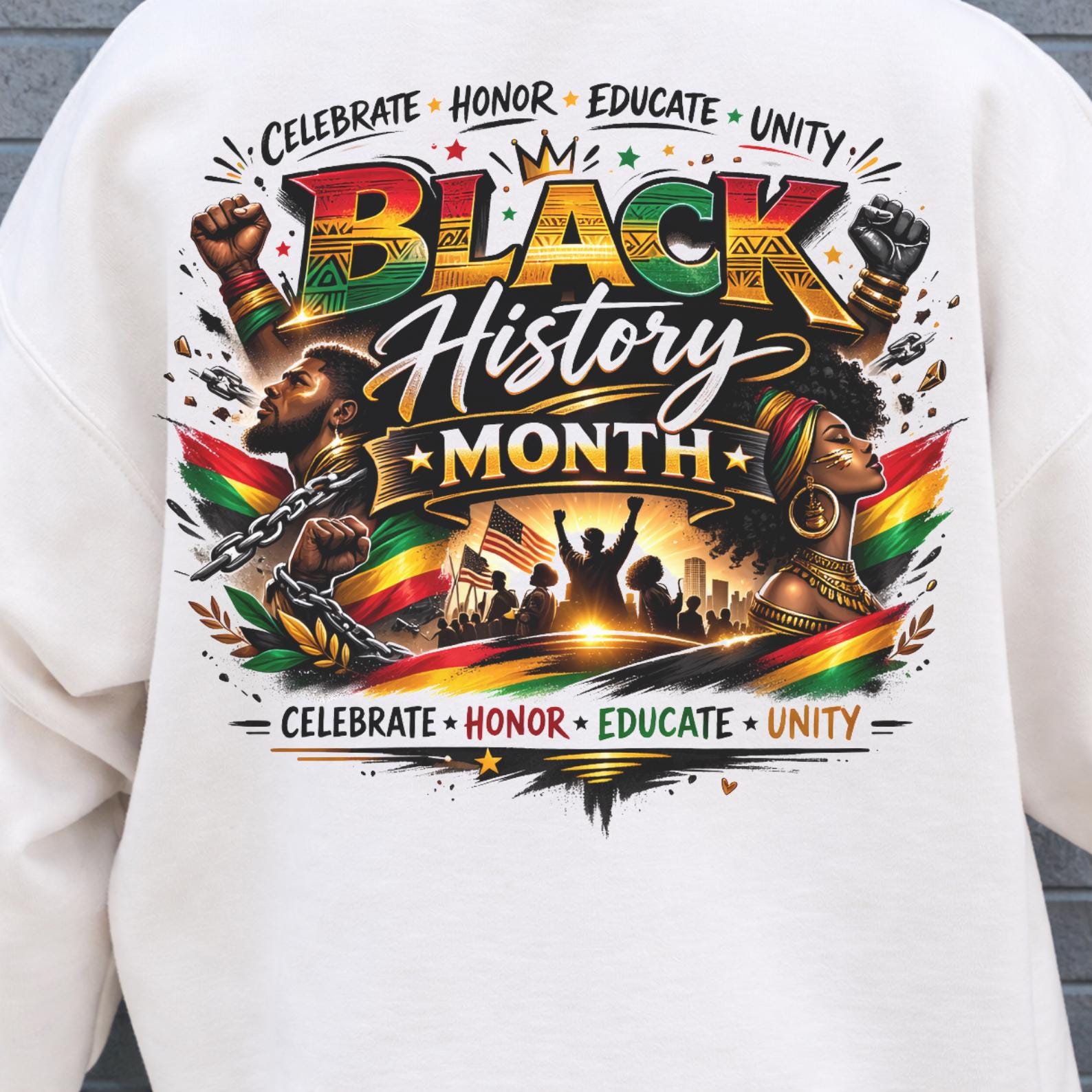 Black History Month PNG – Celebrate Honor Educate Unity Design ...