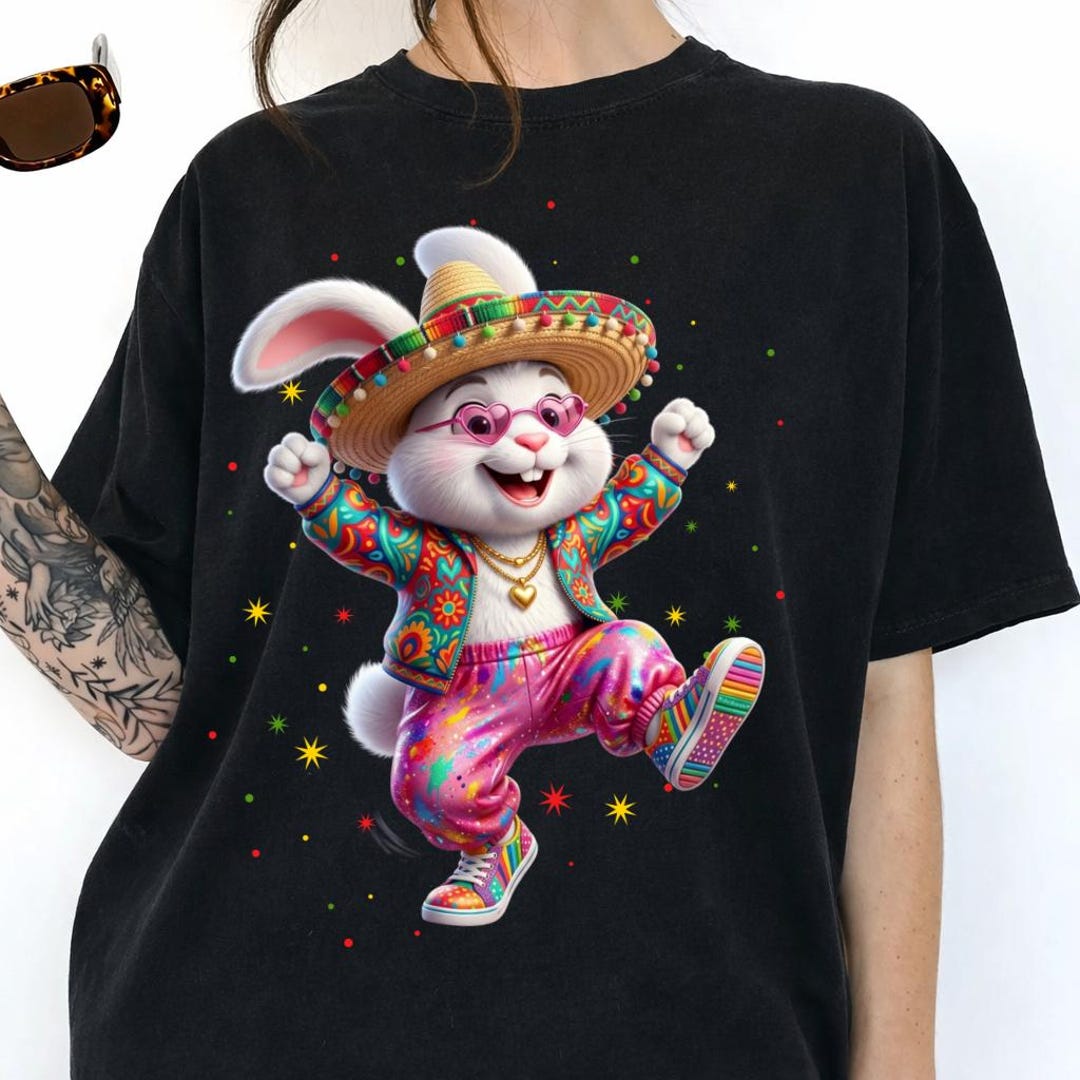 Cinco De Mayo Dancing Bunny PNG, Funny Fiesta Rabbit Clipart, Colorful ...