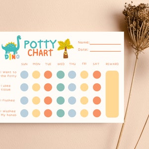 Potty Chart, Dino Potty Chart, My Potty Chart, Potty Training Chart, Potty Chart Printable ...