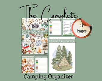 The Complete Camping Organizer Trip Planner. Printable Pages for your Binder 11 Pages for Camping Made Easy, Stress-Free RV and Tent Camping