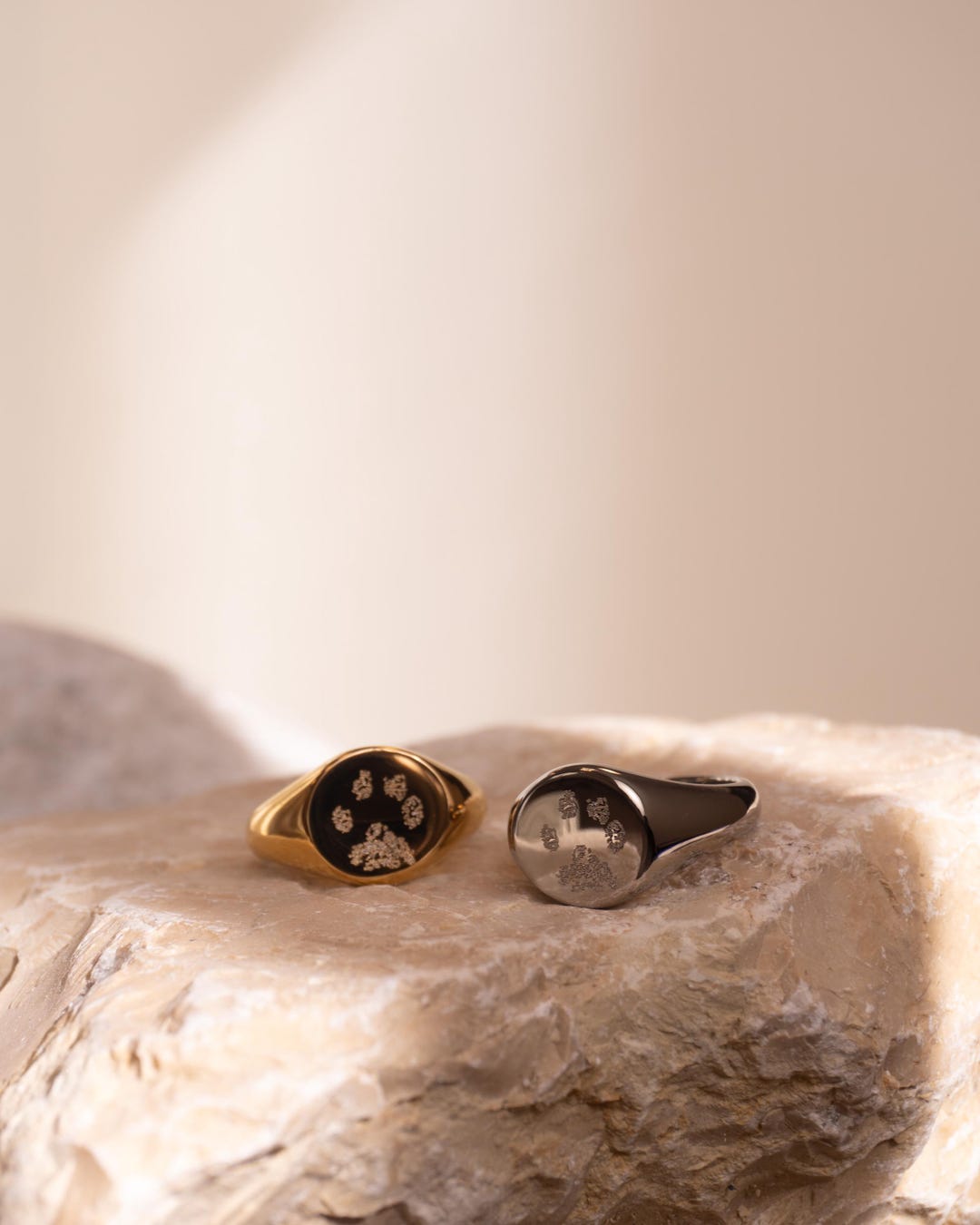 Custom Signet Ring•pet Paw Signet Ring•custom Animal Ring•dog Paw Ring ...
