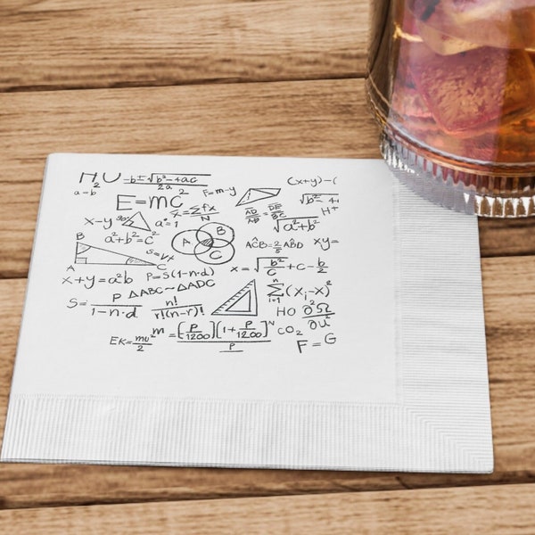 Premium Novelty Napkins with Science/Physics and Maths Writtings