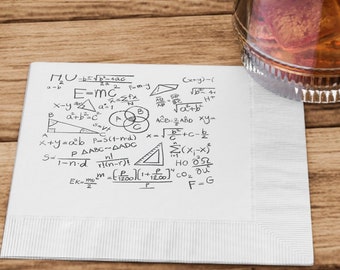 Premium Novelty Napkins with Science/Physics and Maths Writtings