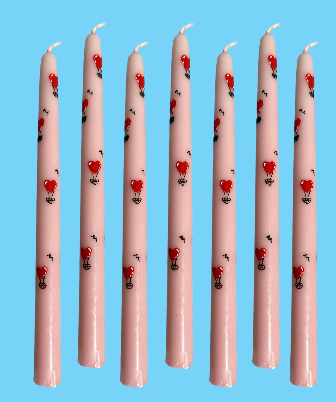 Valentine Taper Candle, Heart Taper Candle, Valentine Candle, Valentine