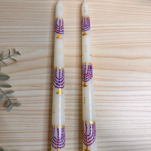 Set of 2 Hannukah Candles  Hannukah Dreidel Candles Hannukah Menorah, Jewish symbols | shabbat candles Blooming Menorah Candle | Jew Candles
