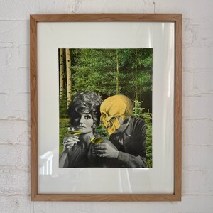Mailed Print - Handmade Collage - &quot;He’s Poison&quot; - retro art, vintage art, home decor, wall art, gift idea, surreal art, poster, handmade art