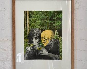 Mailed Print - Handmade Collage - "He’s Poison" - retro art, vintage art, home decor, wall art, gift idea, surreal art, poster, handmade art