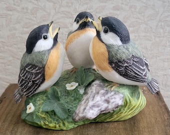 Peter Barrett's Three Birds Franklin Mint Porcelain Bird Figurine
