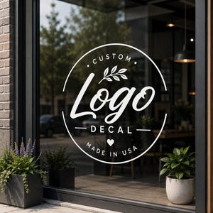 Custom Logo Decal • Custom Logo Sign • Single Color Window Decal • Business Logo Decal • Logo Vinyl Stickers for Cars, Storefront, Laptops