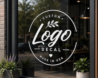 Custom Logo Decal • Custom Logo Sign • Single Color Window Decal • Business Logo Decal • Logo Vinyl Stickers for Cars, Storefront, Laptops