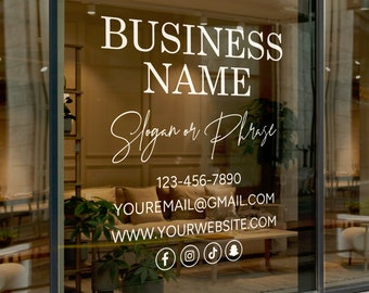 Personalized Business Window Decal - Custom Vinyl Decal - Storefront Vinyl Sticker - Office Door Sign - Vinyl Lettering - Custom Stickers