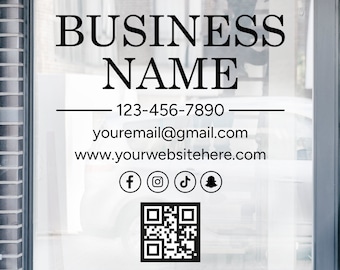 Business Name Window Decal - Your Company Name Vinyl Decal - Storefront Vinyl Sticker - Office Window Door Lettering Sign - Window Signage