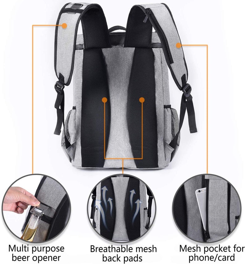 Rucksack Kühler Auslaufsicher Isoliert Wasserdicht Rucksack Kühler Leichte Weiche Strand Kühltasche für Männer Frauen zur Arbeit Mittagessen Picknicks Camping Bild 3