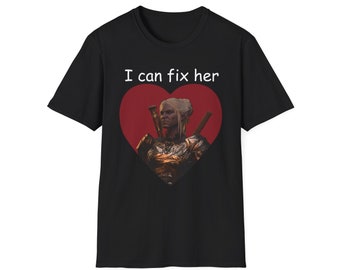 I can fix her shirt, Minthara shirt, bg3 shirt, baldurs gate 3 shirt, soft shirt, gift for men, dnd shirt, dnd gift