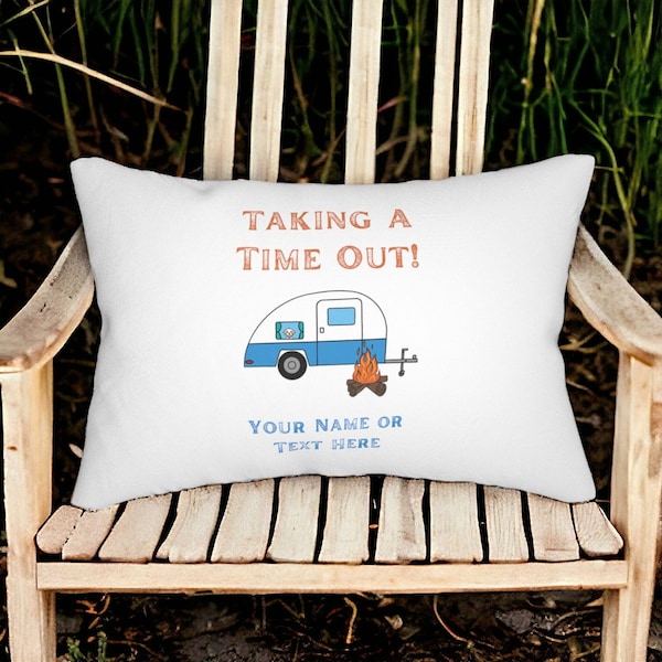Colorful Personalized Camper Couch or Chair Pillow, RV Décor, Durable Outdoor & Indoor Camping Pillow Water-Resistant, Mildew Resistant