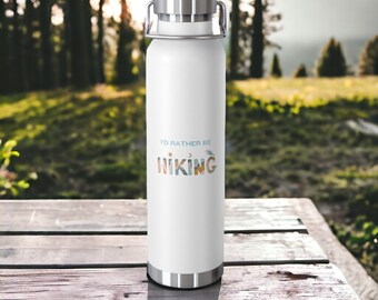 Hiking, 22oz Double-Walled Stainless Steel Water Bottle, Copper Insulated Mug, 2 in 1 Hot or Cold Vacuum Insulated Tumbler