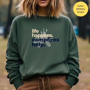 Camping Sweatshirt for Nature Lovers Long Sleeved Shirt Gift for Outdoor and Campfire Enthusiasts