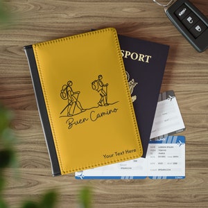 Funda para pasaporte y cartera de viaje del Camino de Santiago Funda para pasaporte y cartera de viaje personalizada del Buen Camino y accesorio para peregrinos