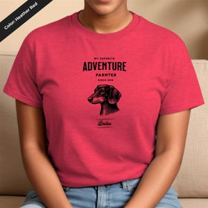 Dachshund Tee Shirt for Adventure Partner T-Shirt for Dog Lovers Gift for for Dog Parent Tshirt for Wiener Dog Lovers Shirt