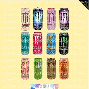 Monster Drinking PNG, Energy Drinks Design