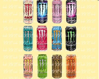 Monster Drinking PNG, Energy Drinks Design