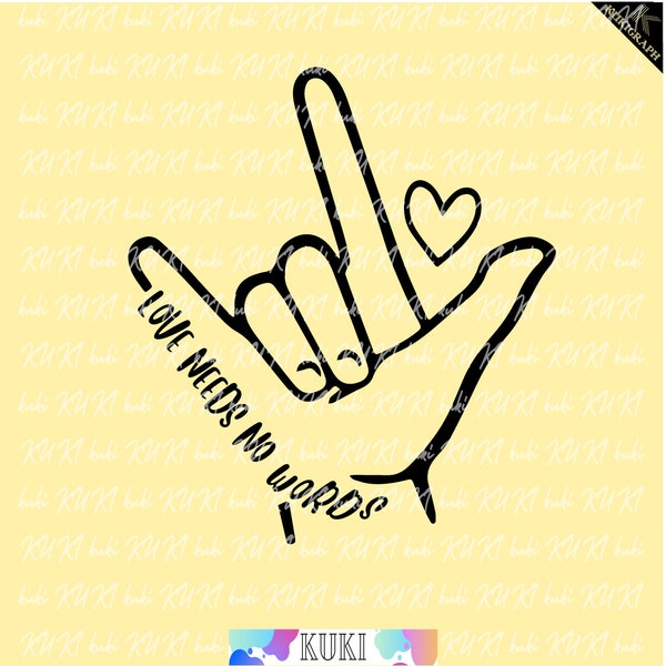 Love Needs No Words Svg, Sign Language Love Png