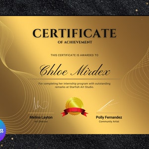 Modernes goldenes Leistungszertifikat, elegante Bürowanddekoration, Anerkennungs-Diplompreis, elegante Geschäftsgeschenkidee