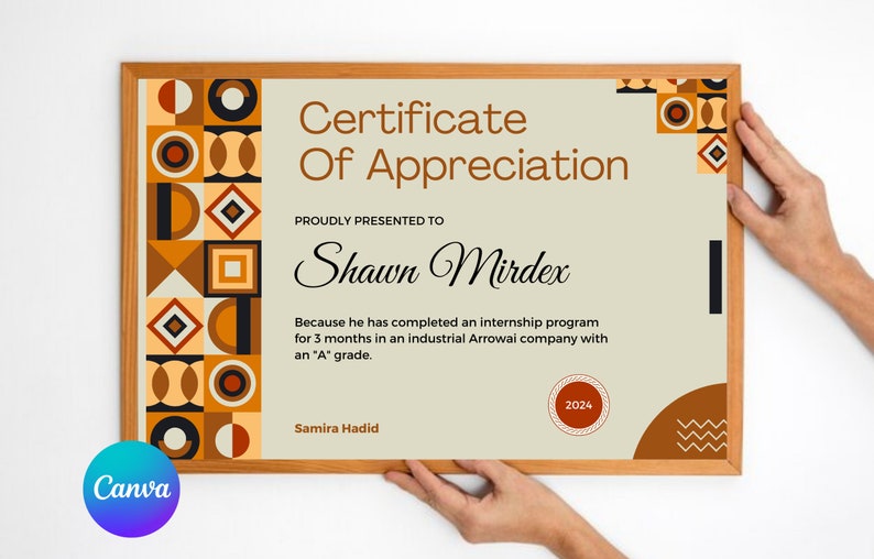 Editable Appreciation Certificate, Award Template, Editable Elegant ...