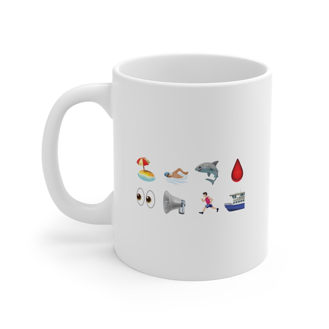 Jaws Explained With Emojis Emoji Mugs Emoji Pictionary Gifts for Film